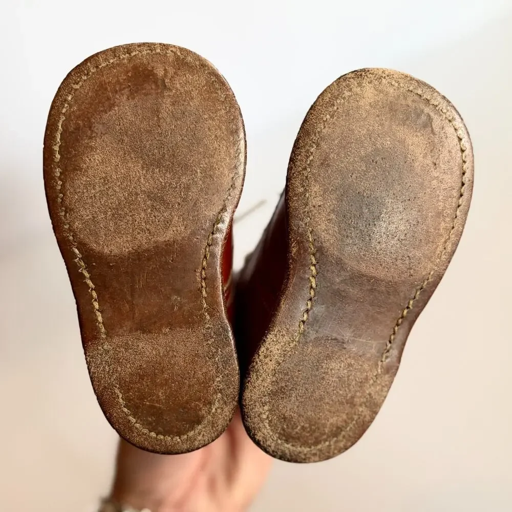 Buster Brown Shoes Toddler Leather Saddle Oxford Brown Sz 6 Vintage w Box USA